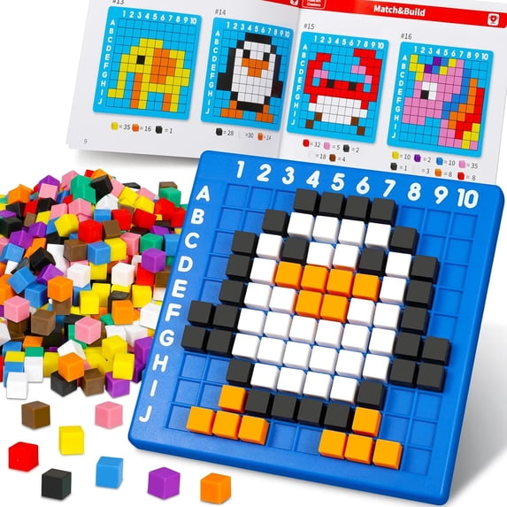 Afuafu STEM Pixel Art Kit, 400 ABS Plastic Blocks, Educational Coding ...