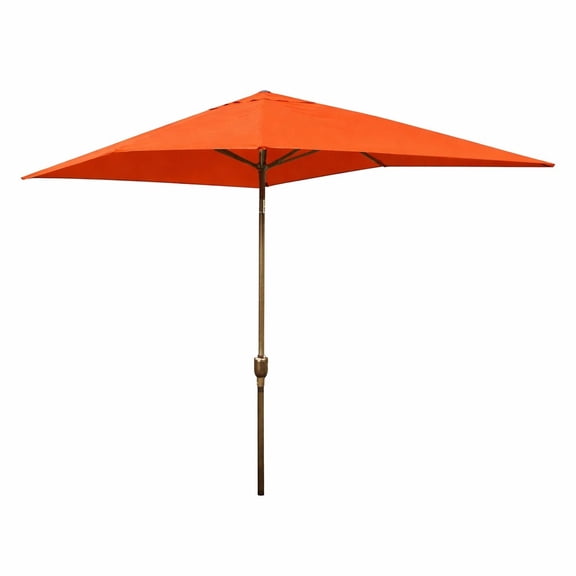 Afuera Living 10' Aluminum Market Patio Umbrella with Crank in Orange