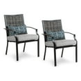 thumbnail image 1 of Afuera Living 2-Piece Outdoor Black Metal Dining Chairs with Gray Cushion, 1 of 10