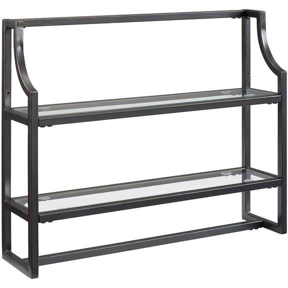 Afuera Living 2-Shelf Modern Metal Wall Shelf in Oil Rubbed Bronze