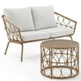 thumbnail image 1 of Afuera Living 2-piece Wicker Outdoor Conversation Set in Natural, 1 of 16