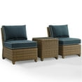 thumbnail image 1 of Afuera Living 3-Piece Wicker / Rattan & Fabric Outdoor Chair Set in Navy/Brown, 1 of 13