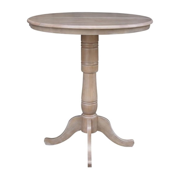 Afuera Living 36" Dining Counter/Bar Height Round Top Pedestal Table - 12" Leaf
