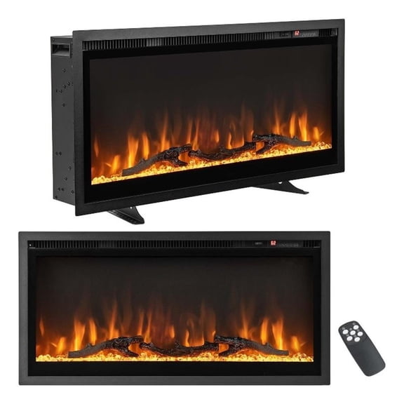 Afuera Living 36" Wall Mounted/Freestanding Electric Fireplace w/ Remote Control