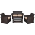 thumbnail image 1 of Afuera Living 4-Piece Outdoor Patio Conversation Set with Cushions in Beige, 1 of 11