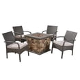 thumbnail image 1 of Afuera Living 5 Piece Outdoor Wicker Chair and Firepit Set in Gray, 1 of 11
