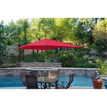 Afuera Living 6.5' x 10' Aluminum Patio Market Umbrella Tilt with Crank in Red