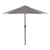 Afuera Living 9Ft Gray Adjustable Articulated Tilting Fabric Patio Umbrella