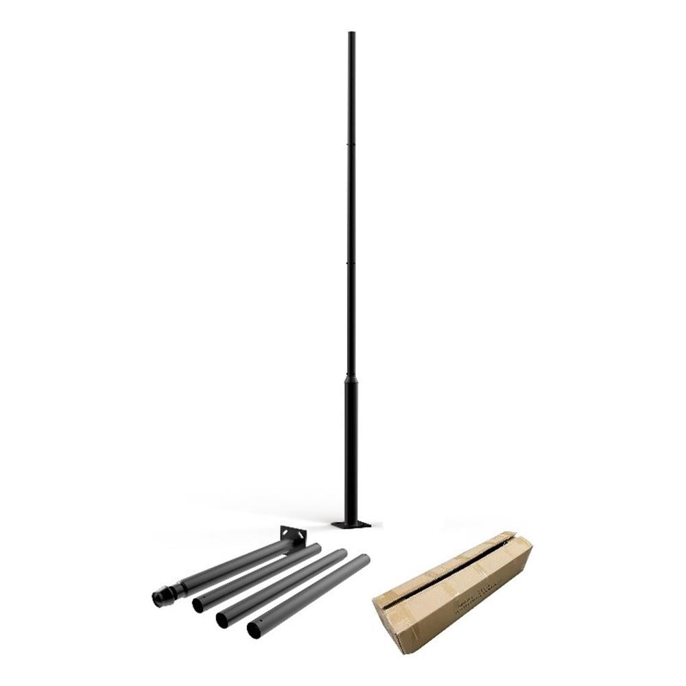 Afuera Living Black Outdoor Universal Light Post Pole with Metal Rebar Cage