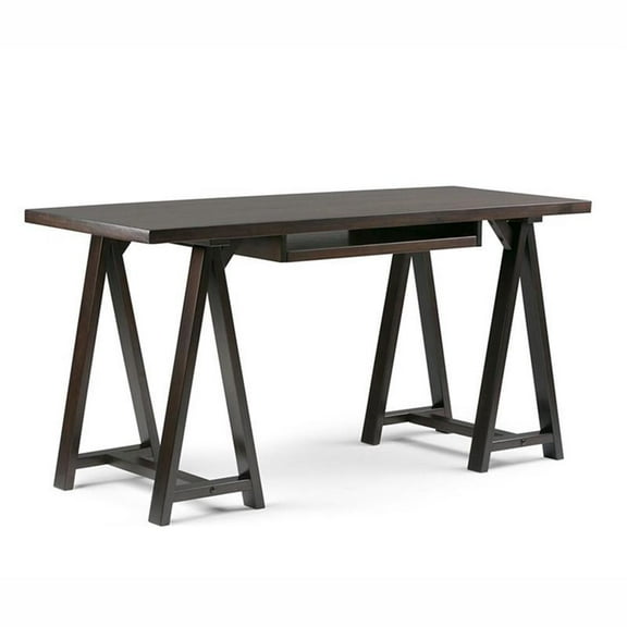 Afuera Living Contemporary Computer Desk in Dark Chestnut Brown