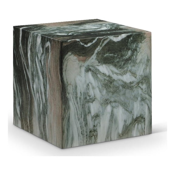 Afuera Living Contemporary Green Marble Finish Concrete Indoor/Outdoor End Table