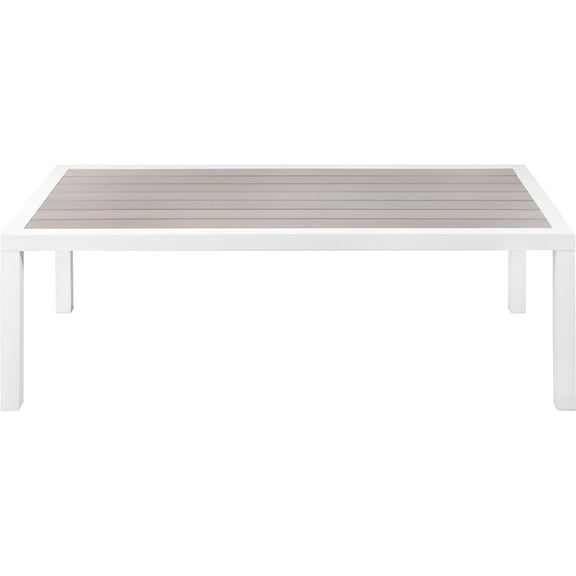 Afuera Living Contemporary Grey Wood Outdoor Patio Coffee Table