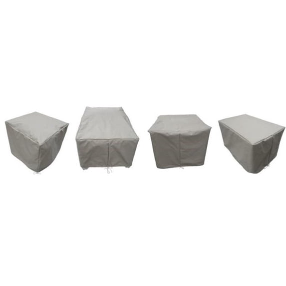 Afuera Living Contemporary Heavy Duty Fabric Protective Cover Set in Gray