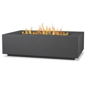 Afuera Living Powder-Coated Stainless Steel Slate Rectangular Fire Table 50,000 BTU 50"x32"x15" Unassembled