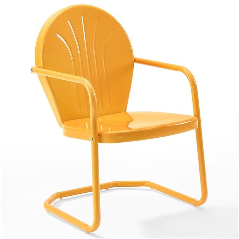 Griffith Tangerine Gloss Steel Outdoor Armchair with Decorative Grooves
