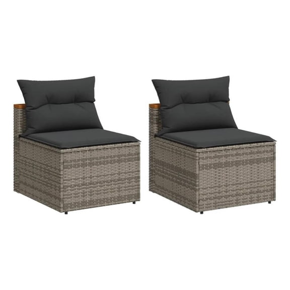 Afuera Living Contemporary PE Rattan Garden Sofa in Gray Finish