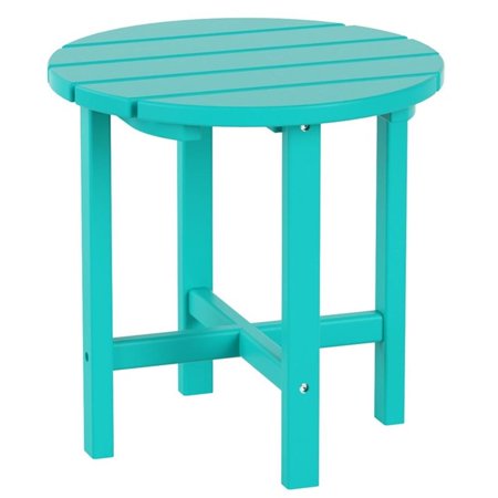 Afuera Living Contemporary Round 18" Adirondack Side Table in Turquoise
