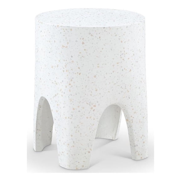 Afuera Living Contemporary White Indoor/Outdoor Concrete End Table