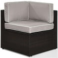 thumbnail image 1 of Afuera Living Contemporary Wicker Corner Patio Chair in Brown and Gray, 1 of 9