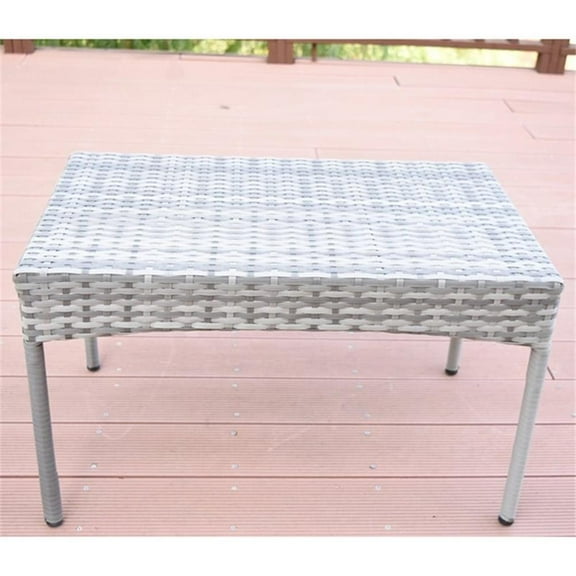 Afuera Living Contemporary Wicker Patio Coffee Table in Gray