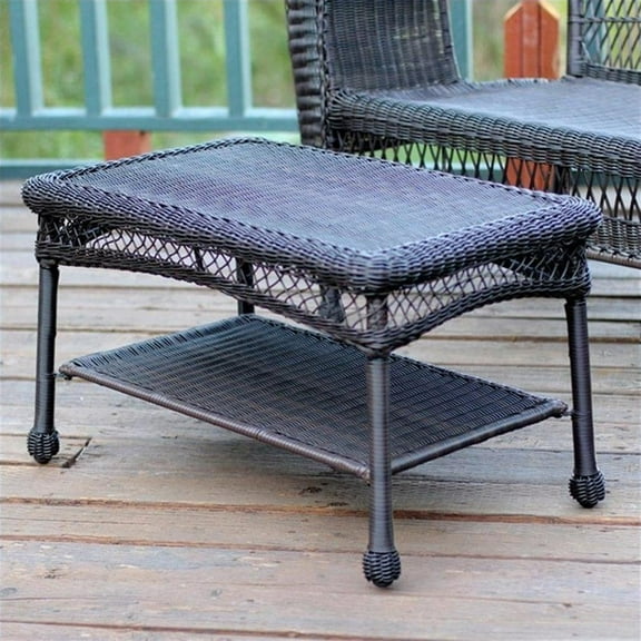 Afuera Living Contemporary Wicker Patio Furniture Coffee Table in Espresso