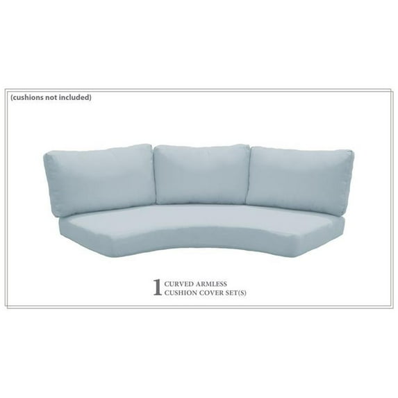 Afuera Living Covers for High-Back Curved Armless Sofa Cushions 6" thick