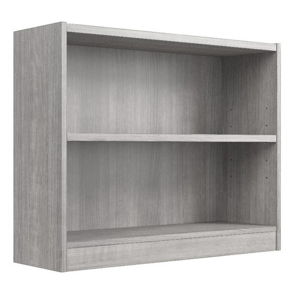 Afuera Living Engineered Wood Universal Small 2 Shelf Bookcase in Platinum Gray