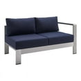 thumbnail image 1 of Afuera Living Fabric Outdoor Patio Right Arm Loveseat in Silver Navy, 1 of 8