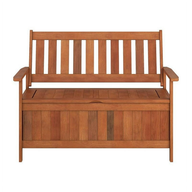 Outdoor wooden online storage bench seat