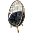 thumbnail image 1 of Afuera Living Indoor/Outdoor Wicker Egg-Shaped Chair with Cushion in Beige/Black, 1 of 3