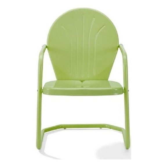 Afuera Living Industrial Steel Metal Patio Chair in Lime Gloss