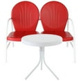 thumbnail image 1 of Afuera Living Modern 2 Piece Metal Patio Loveseat Set in Red, 1 of 3