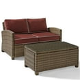 thumbnail image 1 of Afuera Living Modern 2 Piece Wicker Patio Sofa Set in Brown and Sangria, 1 of 11