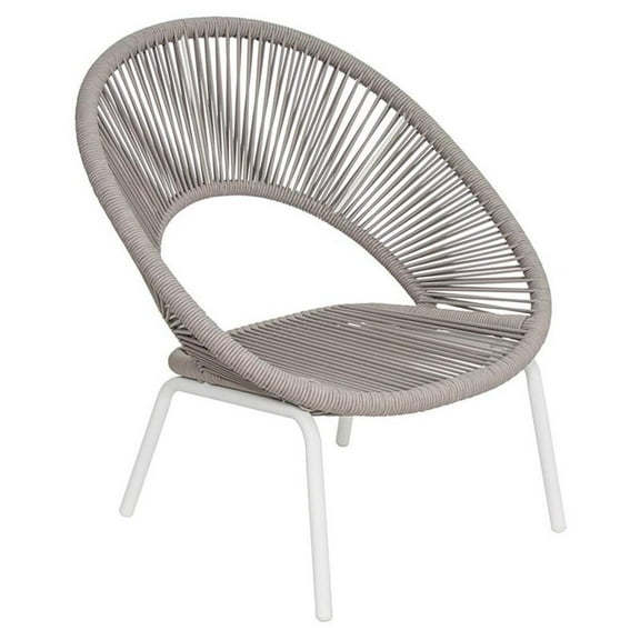 Afuera Living Modern Aluminum Lounge Chair in Coconut White