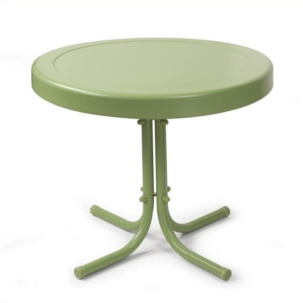 Pastel Green Retro Metal Outdoor Side Table