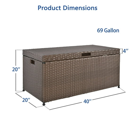 Afuera Living Modern Wicker Patio Storage Deck Box in Espresso