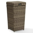 thumbnail image 1 of Afuera Living Modern Wicker Patio Trash Can in Weathered Brown, 1 of 8