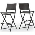 thumbnail image 1 of Afuera Living Outdoor Multi Brown Wicker Barstools (Set of 2), 1 of 14