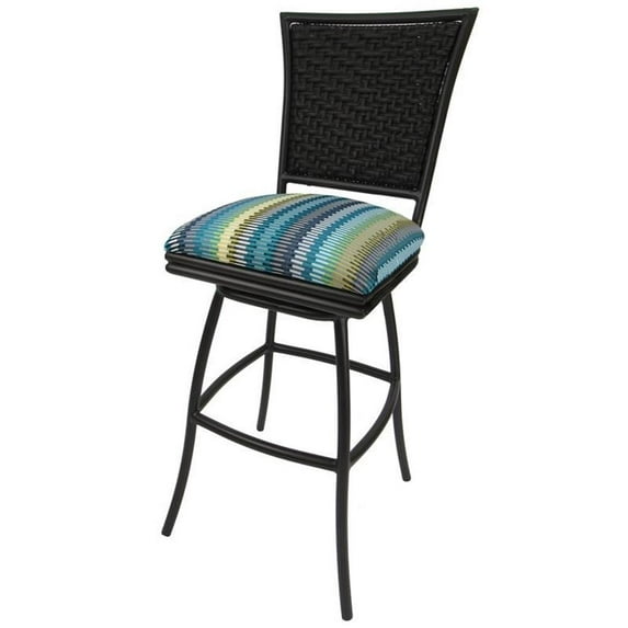 Afuera Living Outdoor Patio Extra Tall Swivel Armless Bar Stool in Multi-Color