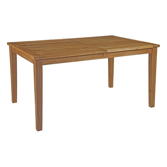 Afuera Living Outdoor Patio Solid Teak Wood Dining Table in Natural