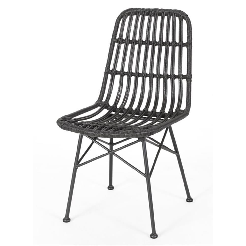 Afuera Living Outdoor Wicker Dining Chair in Gray (Set of 2)