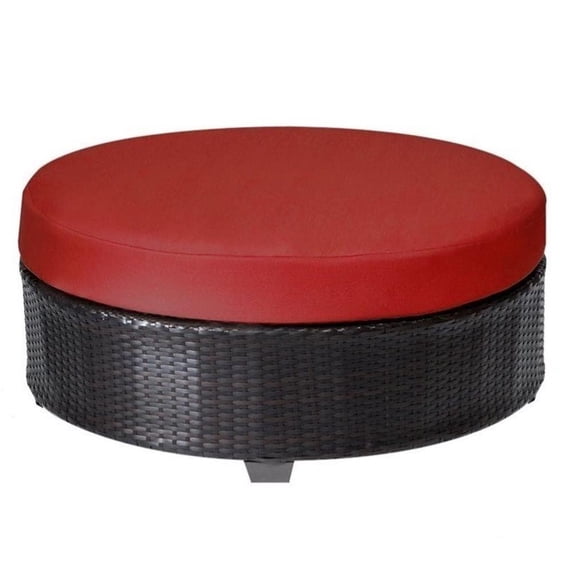 Afuera Living Outdoor Wicker Round Coffee Table in Terracotta