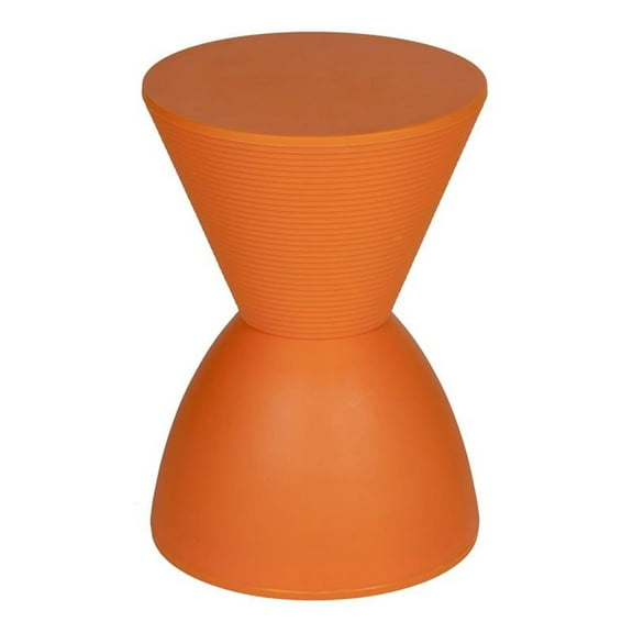 Afuera Living Polypropylene Plastic Indoor/Outdoor Side Table in Orange