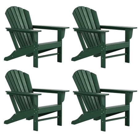 Afuera Living Portside Classic Outdoor Adirondack Chair (Set of 4) in Dark Green