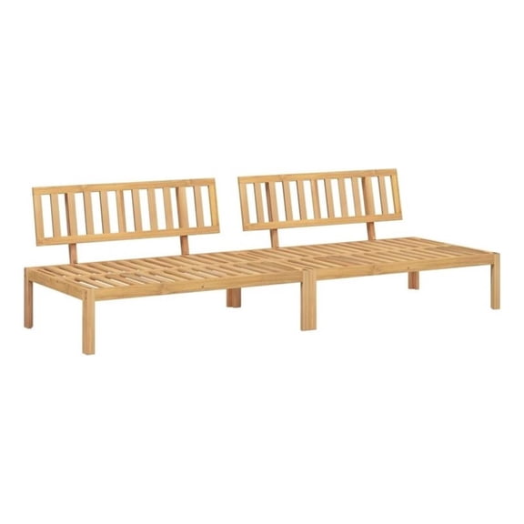 Afuera Living Solid Acacia Wood Medium Modular Pallet Sofa in Natural Wood