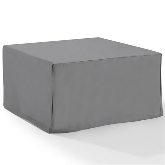 Afuera Living Square Vinyl Polyester Fabric Patio Coffee Table Cover in Gray