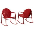 thumbnail image 1 of Afuera Living Steel Metal Rocking Chair in Bright Red Gloss (Set of 2), 1 of 7