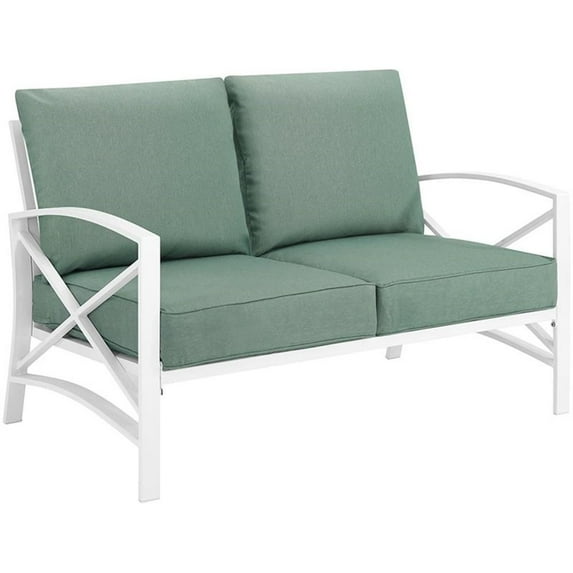 Afuera Living Taditional Patio Loveseat in Mist and White