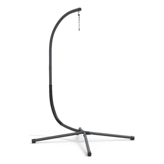 Afuera Living Wave Hanging Metal C-Stand for Swing Chair in Black