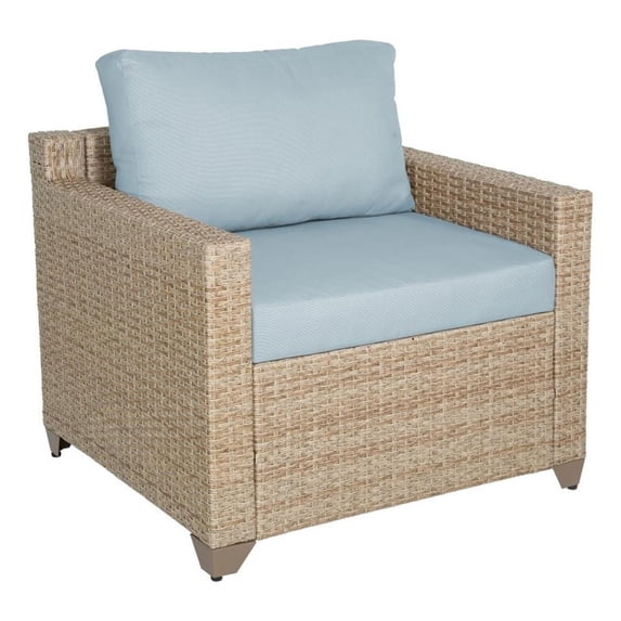 Afuera Living Wicker / Rattan Outdoor Club Chair in Sky Blue